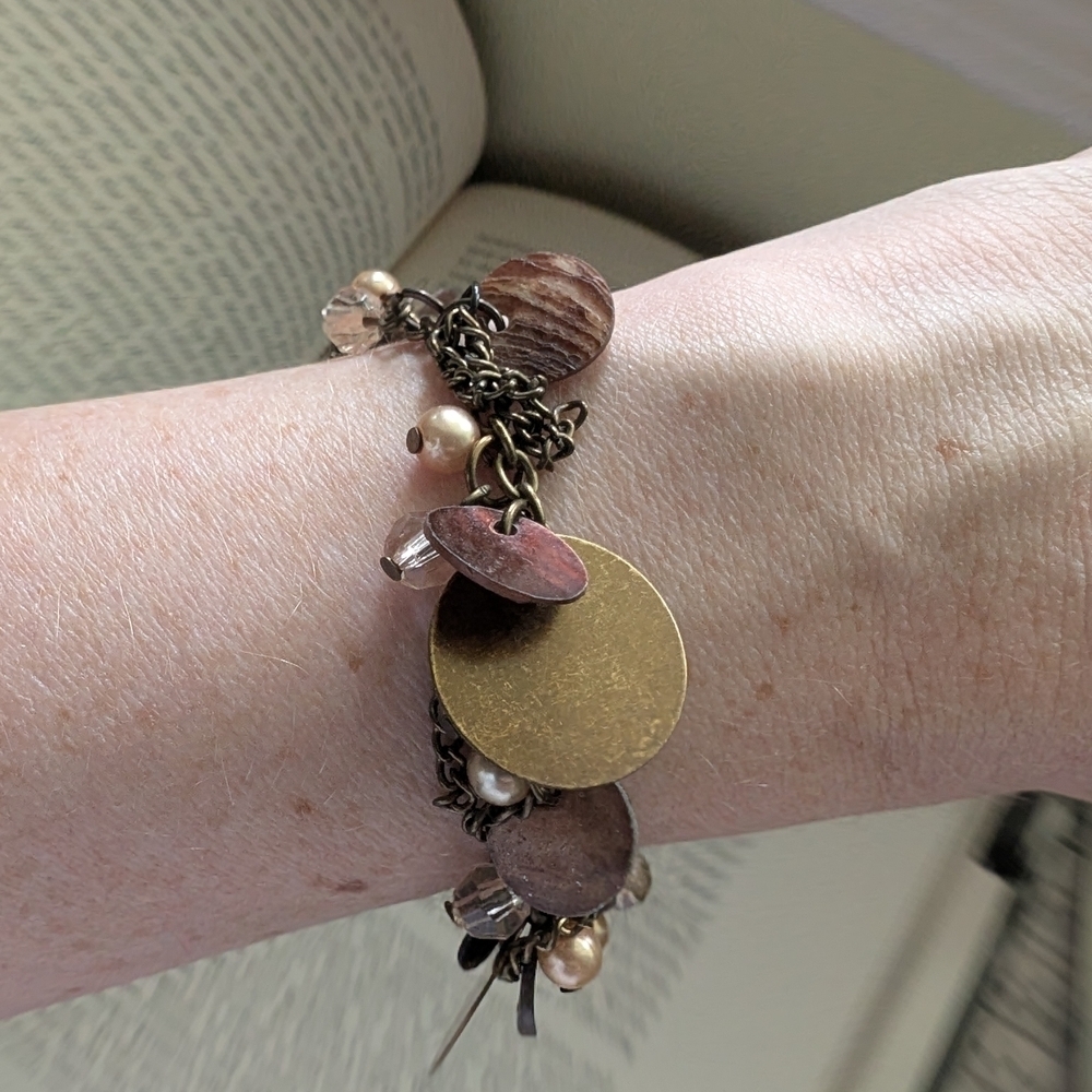 Elegant Gold and Brown Charm Bracelet